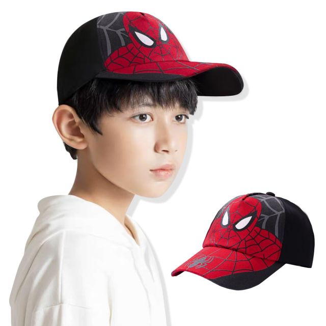 Baseball Cap for Kids, Cap for Boys Baseball Cap Baby Cartoon Hero Style Duckbill Hat Outdoor Sun Hat for 3-9 Years Kids, Red
