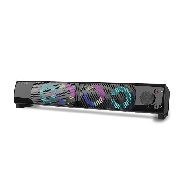 ZEBRONICS Wonder BAR 10, 2.0 USB Computer Speakers, 10 Watts, 2-in-1 Design, USB Powered, RGB Lights, AUX, Volume Control, Headphone/Mic Port, for Laptops & Desktop