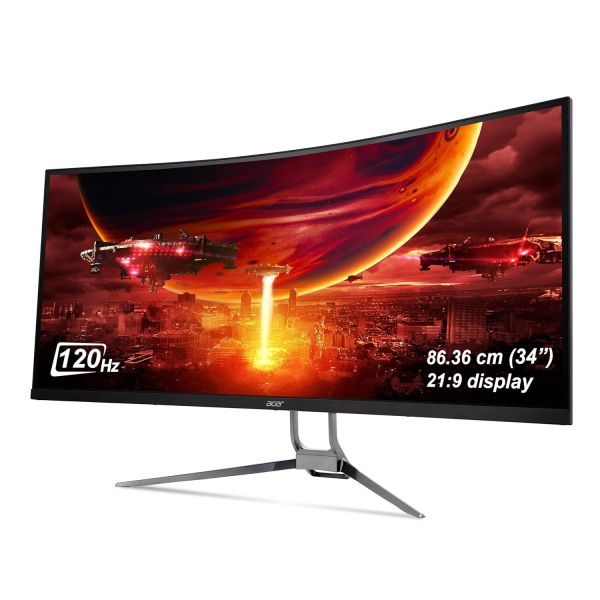 acer ED343CUR J 34 Inch UWQHD (3440x1440) Pixels VA Panel 1000R Curved Backlight LED Monitor I 1 MS, 120Hz Refresh I HDR 10, Adobe RGB 90% I RGB Lighting I 2 x HDMI (2.0) 2 x DP (1.2) I Eye Care