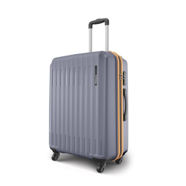 Safari Genius Alley 75cm Large Check-in Trolley Bag Hard Case Polypropylene, 4 Spinner Wheels, 360 Degree Wheeling Luggage, Travel Bag, Suitcase for Travel, Trolley Bags for Travel, Flintstone