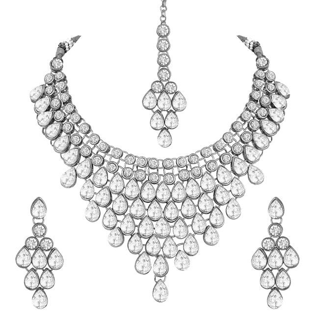 Peora Ethnic Traditional Kundan Bridal Jewellery Set Gift for Women