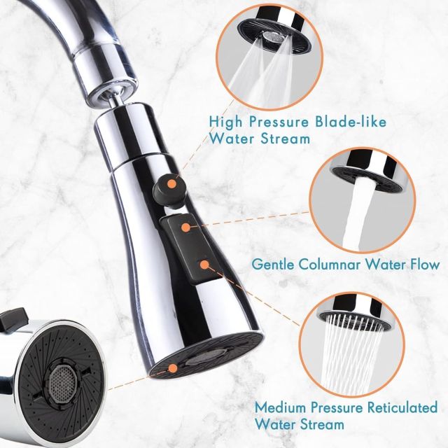 Nubilous Tap Extender for Kitchen Sink, Flexible Faucet with Tap Extension for Convenient Use Upgrade Your Kitchen Sink with Flexible Tap for Easy Access, 24 mm,22 mm