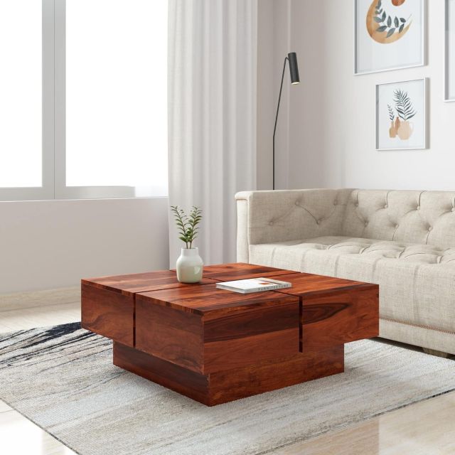Amazon Brand - Solimo Stren Coffee Table (Sheesham Wood, Natural Finish)