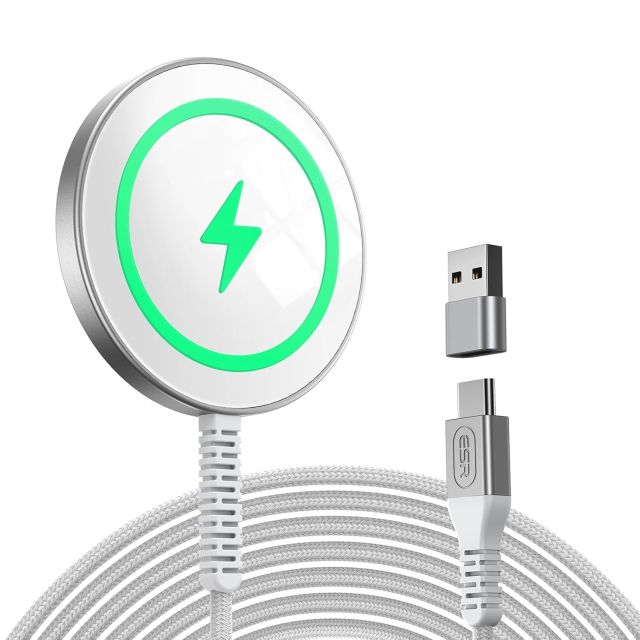 ESR Magsafe Charger for iPhone, Wireless Charger Compatible with iPhone 17/16/15/14/13/12 Series, AirPods 4/3/AirPods Pro, Natural Titanium