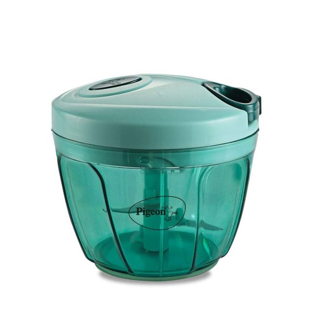 Pigeon Polypropylene Mini Handy and Compact Chopper with 3 Blades for Effortlessly Chopping Vegetables and Fruits for Your Kitchen (12420, Green, 400 ml)