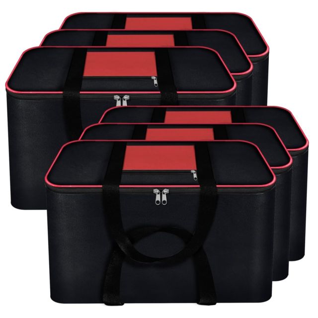 Storite 2 Pack Moisture Proof Nylon Large Size Underbed Storage Bag For Clothes (54 x 46 x 28 cm) - Black, Rectangular